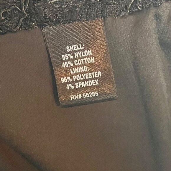 Express Women's 10 Black Lace Applique Mini Skirt Stetchy Office Goth Whimsigoth - Picture 5 of 5